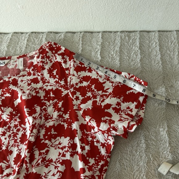 New Labelbe Red Floral Dress Womens US 16 Viscose Short Sleeve Bohemian Label Be - Picture 8 of 11